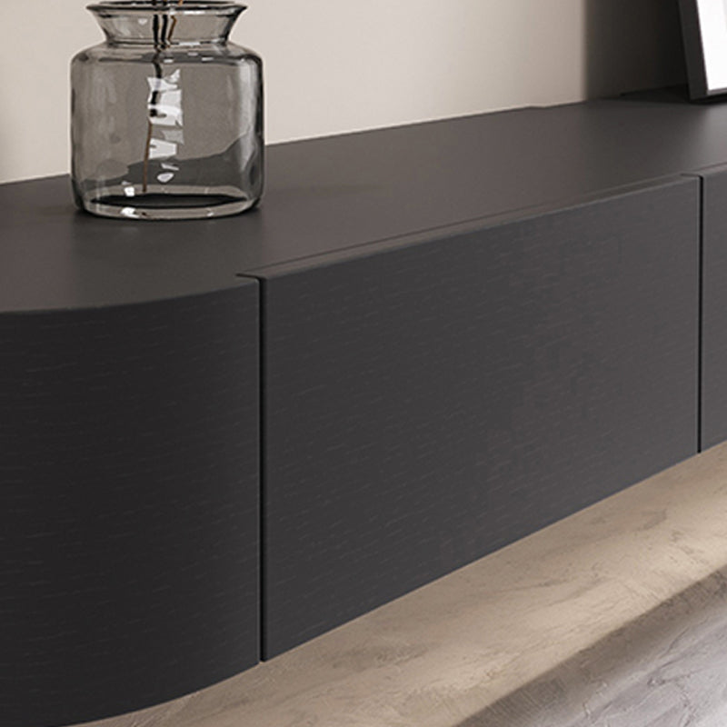 Modern Wall-mounted TV Media Stand 16" W Wood Black TV Stand with Drawers Clearhalo 'furn' 'furn_tv_stands_entertainment_centers' 'Furniture' 'Living Room Furniture' 'TV Stands & Entertainment Centers' 'TV Stands & Media Storage Furniture' 'tv_stands_entertainment_centers' 6127863