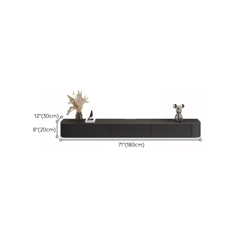 Modern Wall-mounted TV Media Stand 16" W Wood Black TV Stand with Drawers Clearhalo 'furn' 'furn_tv_stands_entertainment_centers' 'Furniture' 'Living Room Furniture' 'TV Stands & Entertainment Centers' 'TV Stands & Media Storage Furniture' 'tv_stands_entertainment_centers' 6127865