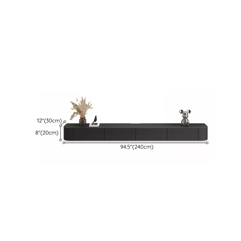 Modern Wall-mounted TV Media Stand 16" W Wood Black TV Stand with Drawers Clearhalo 'furn' 'furn_tv_stands_entertainment_centers' 'Furniture' 'Living Room Furniture' 'TV Stands & Entertainment Centers' 'TV Stands & Media Storage Furniture' 'tv_stands_entertainment_centers' 6127871
