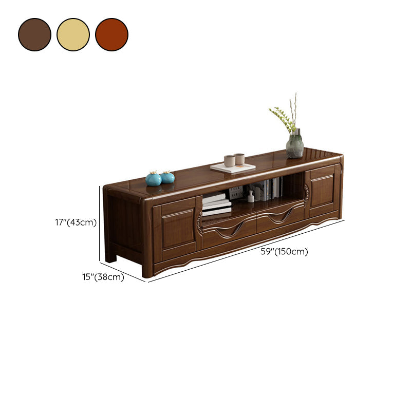 Contemporary Wood TV Stand Open Storage TV Media Stand with Drawers for Living Room Clearhalo 'furn' 'furn_tv_stands_entertainment_centers' 'Furniture' 'Living Room Furniture' 'TV Stands & Entertainment Centers' 'TV Stands & Media Storage Furniture' 'tv_stands_entertainment_centers' 6127895