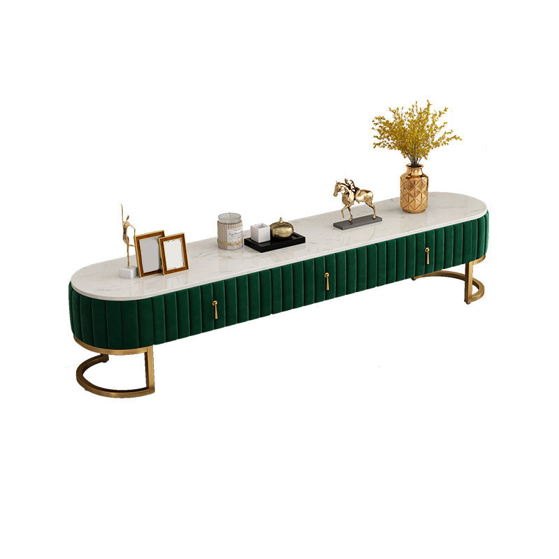 Supporto TV per TV Glam Marble da 16 pollici, console porta TV chiusa con cassetti