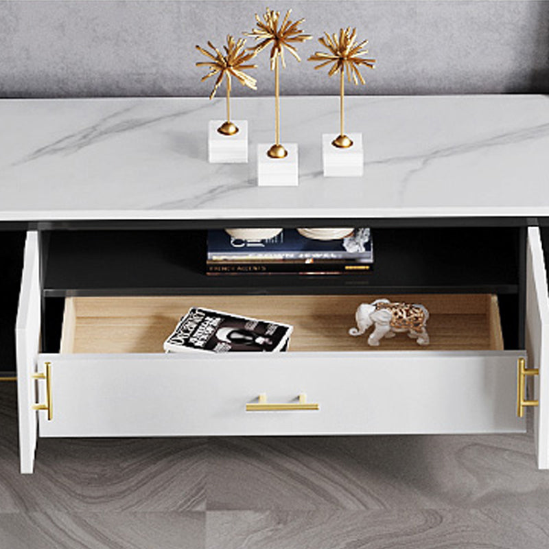 Modern Stone TV Media Stand Wooden Open Shelving 16" W TV Stand with Splayed Legs Clearhalo 'furn' 'furn_tv_stands_entertainment_centers' 'Furniture' 'Living Room Furniture' 'TV Stands & Entertainment Centers' 'TV Stands & Media Storage Furniture' 'tv_stands_entertainment_centers' 6127942