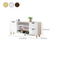 Faux Wood TV Stand Modern TV Media Stand with Doors for Living Room