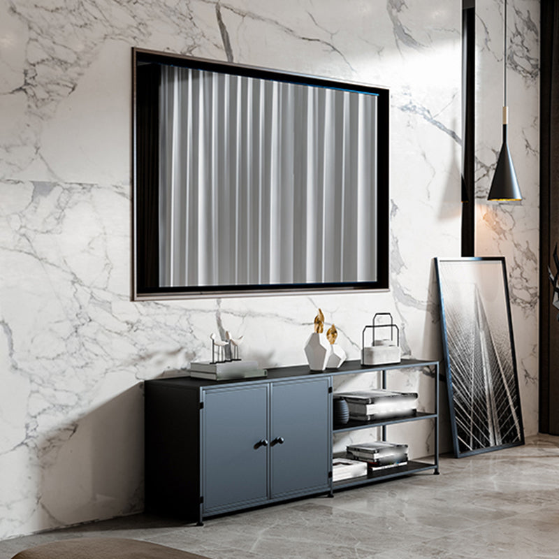 Nordic Living Room Iron Art TV Cabinet Modern Simple Creativity TV Stand 51"L x 13"W x 20"H Black Cabinet Enclosed Storage Clearhalo 'furn' 'furn_tv_stands_entertainment_centers' 'Furniture' 'Living Room Furniture' 'TV Stands & Entertainment Centers' 'TV Stands & Media Storage Furniture' 'tv_stands_entertainment_centers' 6128006