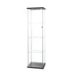 Contemporary Tempered Glass Curio Cabinet Glass Doors Display Cabinet for Bedroom 17"L x 14"W x 65"H Black Clearhalo 'Display & China Cabinets' 'display_china_cabinets' 'furn' 'furn_display_china_cabinets' 'Furniture' 'Kitchen & Dining Furniture' 6128040