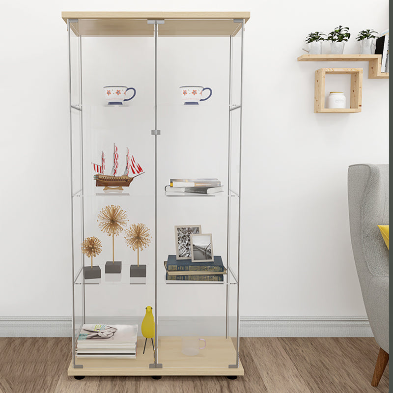 Contemporary Tempered Glass Curio Cabinet Glass Doors Display Cabinet for Bedroom Clearhalo 'Display & China Cabinets' 'display_china_cabinets' 'furn' 'furn_display_china_cabinets' 'Furniture' 'Kitchen & Dining Furniture' 6128041