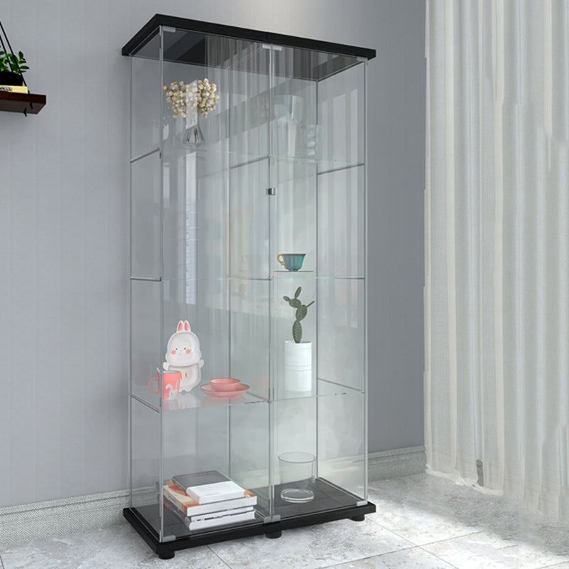 Contemporary Tempered Glass Curio Cabinet Glass Doors Display Cabinet for Bedroom Clearhalo 'Display & China Cabinets' 'display_china_cabinets' 'furn' 'furn_display_china_cabinets' 'Furniture' 'Kitchen & Dining Furniture' 6128045