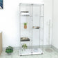 Contemporary Tempered Glass Curio Cabinet Glass Doors Display Cabinet for Bedroom 32"L x 14"W x 65"H White Clearhalo 'Display & China Cabinets' 'display_china_cabinets' 'furn' 'furn_display_china_cabinets' 'Furniture' 'Kitchen & Dining Furniture' 6128047