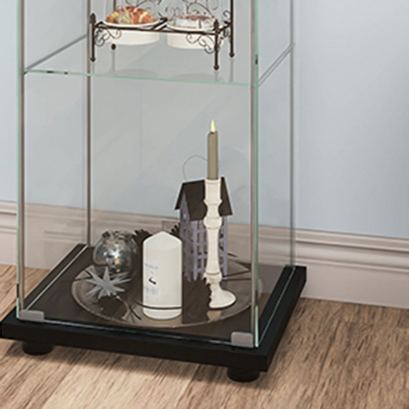 Contemporary Tempered Glass Curio Cabinet Glass Doors Display Cabinet for Bedroom Clearhalo 'Display & China Cabinets' 'display_china_cabinets' 'furn' 'furn_display_china_cabinets' 'Furniture' 'Kitchen & Dining Furniture' 6128050