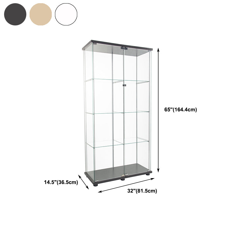 Contemporary Tempered Glass Curio Cabinet Glass Doors Display Cabinet for Bedroom Clearhalo 'Display & China Cabinets' 'display_china_cabinets' 'furn' 'furn_display_china_cabinets' 'Furniture' 'Kitchen & Dining Furniture' 6128060