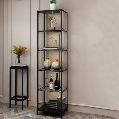 Glam Curio Cabinet Glass Doors Display Cabinet with Door for Living Room