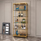 Glam Curio Cabinet Glass Doors Display Cabinet with Door for Living Room