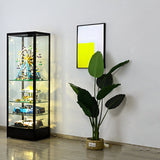 Mobili moderni per curi di vetro stand nero con ripiani regolabili