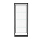 Modern Glass Curio Cabinets Black Display Stand with Adjustable Shelves