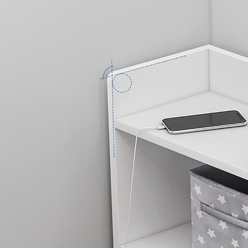 35,43 "Taltabo in legno alto tavolo da notte aperto con scaffali