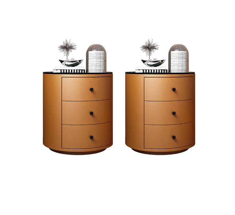 Mesa de vidrio de gabinete moderno y madera de goma para dormitorio