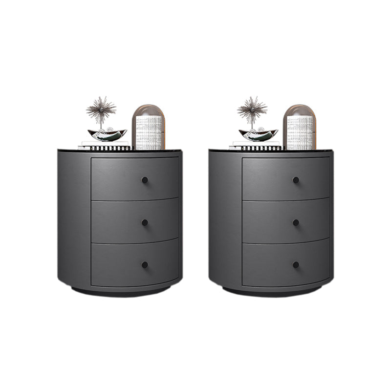 Mesa de vidrio de gabinete moderno y madera de goma para dormitorio