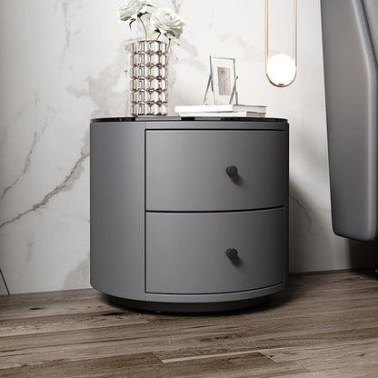 Mesa de vidrio de gabinete moderno y madera de goma para dormitorio