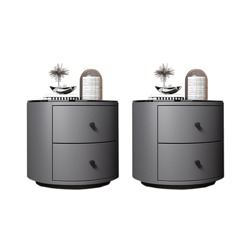 Mesa de vidrio de gabinete moderno y madera de goma para dormitorio