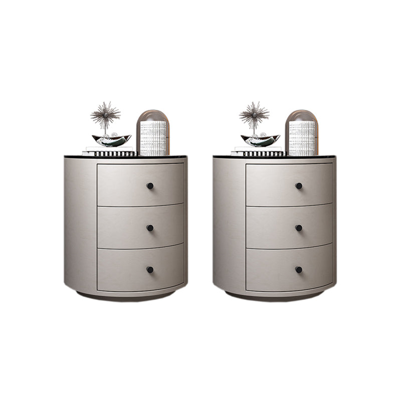 Mesa de vidrio de gabinete moderno y madera de goma para dormitorio