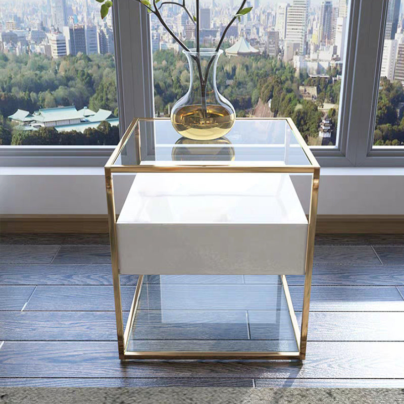 Mesa moderna de la noche de 1 cañón Gabinete para la sala de estar 17 "W x 21" H