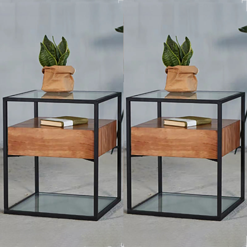 Mesa moderna de la noche de 1 cañón Gabinete para la sala de estar 17 "W x 21" H