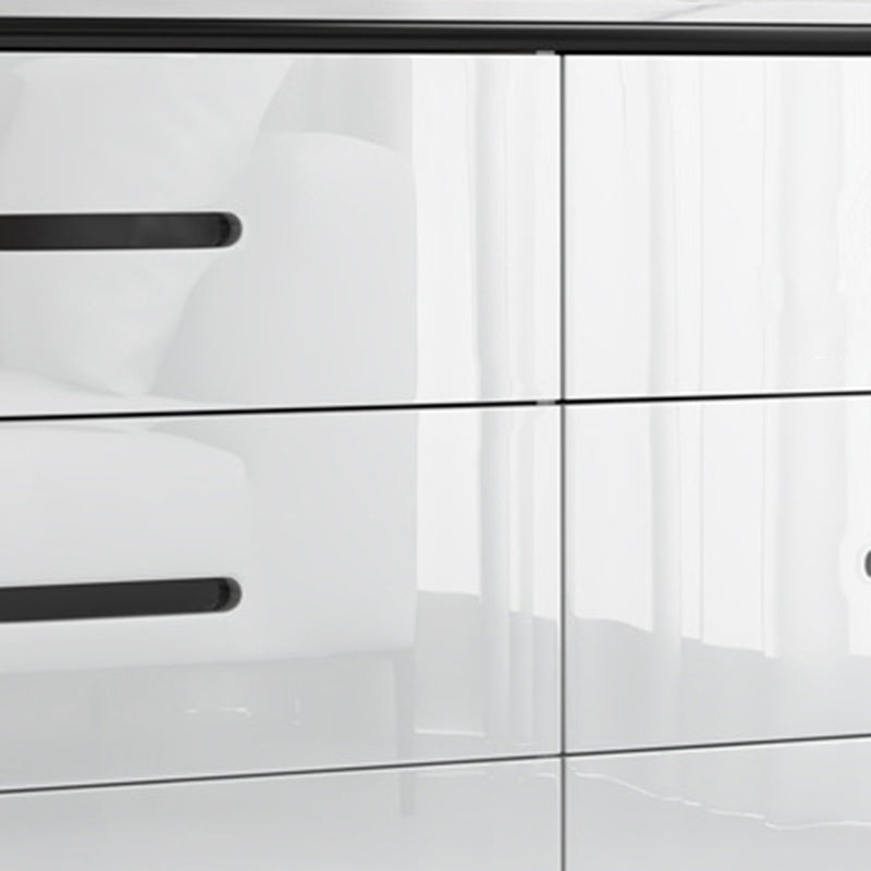 Glam Stone - Cassettiera portaoggetti per camera da letto, bianca, larga 40,6 cm, con cassetti