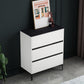 15.6-inch Width Modern Storage Chest Stone Storage Chest Dresser 31"L x 16"W x 37"H White-Black Clearhalo 'Bedroom Furniture' 'Dressers & Chests' 'dressers_chests' 'furn' 'furn_dressers_chests' 'Furniture' 6129043