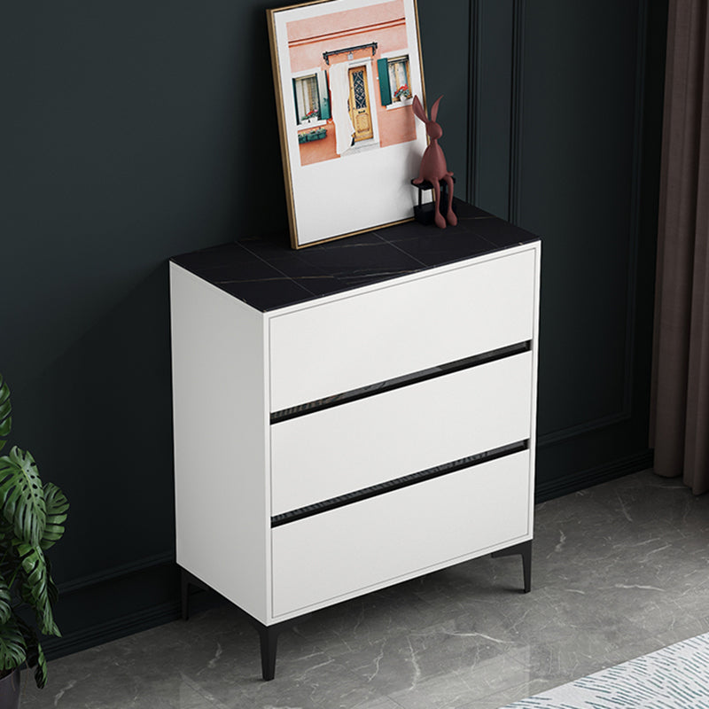 15.6-inch Width Modern Storage Chest Stone Storage Chest Dresser 31"L x 16"W x 37"H White-Black Clearhalo 'Bedroom Furniture' 'Dressers & Chests' 'dressers_chests' 'furn' 'furn_dressers_chests' 'Furniture' 6129043