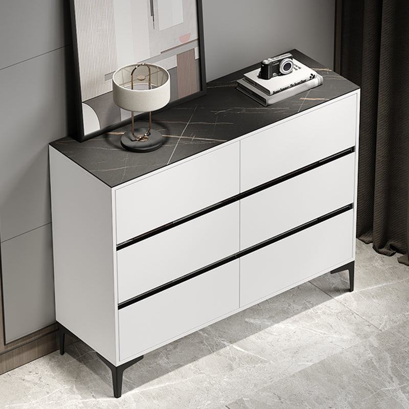 15.6-inch Width Modern Storage Chest Stone Storage Chest Dresser 47"L x 16"W x 37"H White-Black Clearhalo 'Bedroom Furniture' 'Dressers & Chests' 'dressers_chests' 'furn' 'furn_dressers_chests' 'Furniture' 6129050