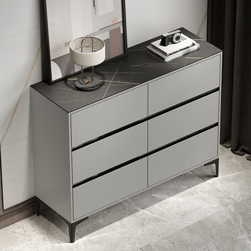 15.6-inch Width Modern Storage Chest Stone Storage Chest Dresser 47"L x 16"W x 37"H Gray Black Clearhalo 'Bedroom Furniture' 'Dressers & Chests' 'dressers_chests' 'furn' 'furn_dressers_chests' 'Furniture' 6129053