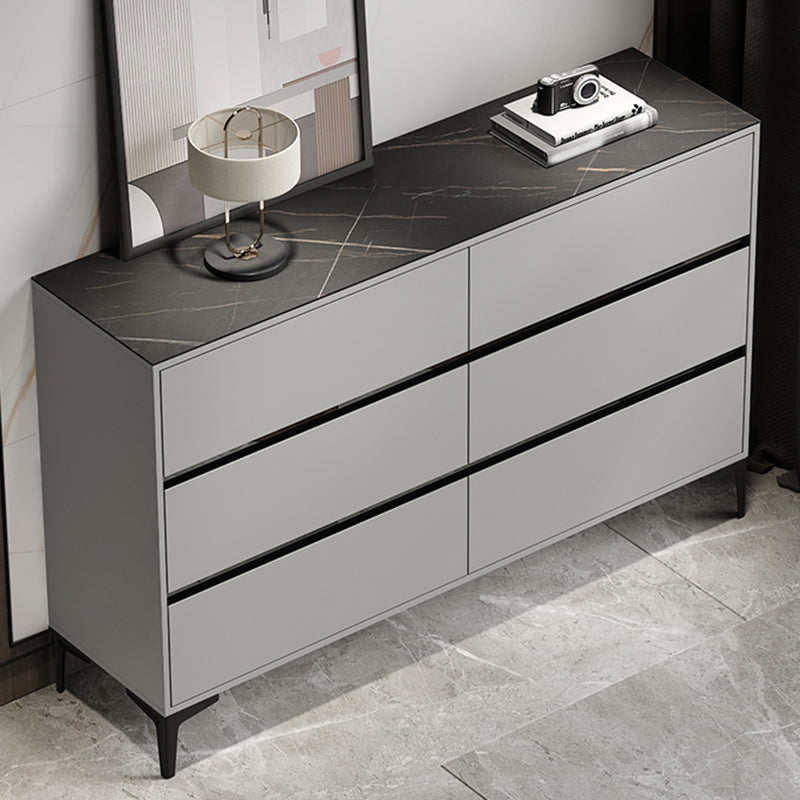 15.6-inch Width Modern Storage Chest Stone Storage Chest Dresser 59"L x 16"W x 37"H Gray Black Clearhalo 'Bedroom Furniture' 'Dressers & Chests' 'dressers_chests' 'furn' 'furn_dressers_chests' 'Furniture' 6129060