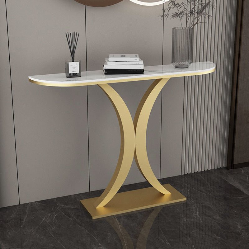 Tavolo di accento console contemporanea Antique Finitura Malf Moon Console Table