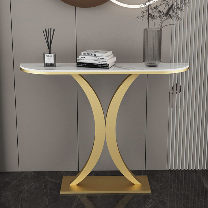Tavolo di accento console contemporanea Antique Finitura Malf Moon Console Table