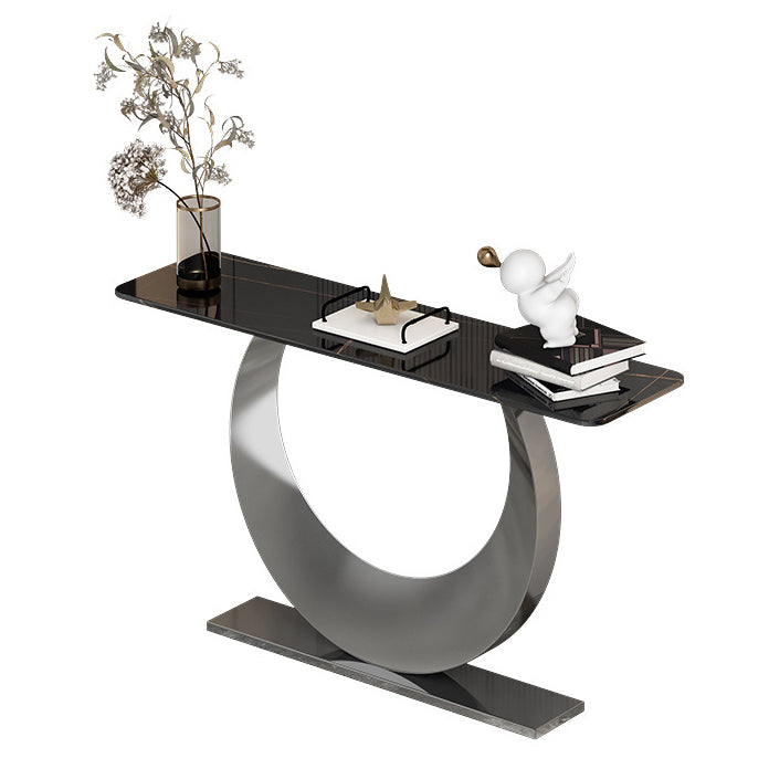 Contemporary Console Accent Table Antique Finish Rectangle Console Sofa Table Silver Black Gold Clearhalo 'Console Tables' 'console_tables' 'Entry & Mudroom Furniture' 'furn' 'furn_console_tables' 'Furniture' 6129154