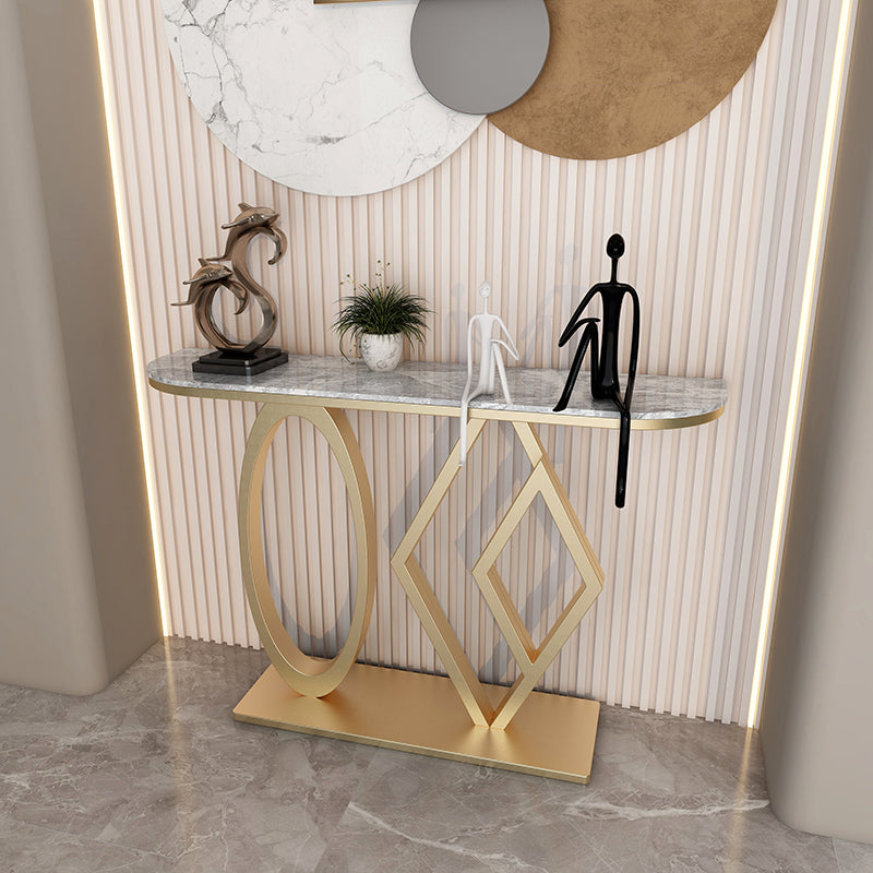 Tavolo accento console glam a metà luna