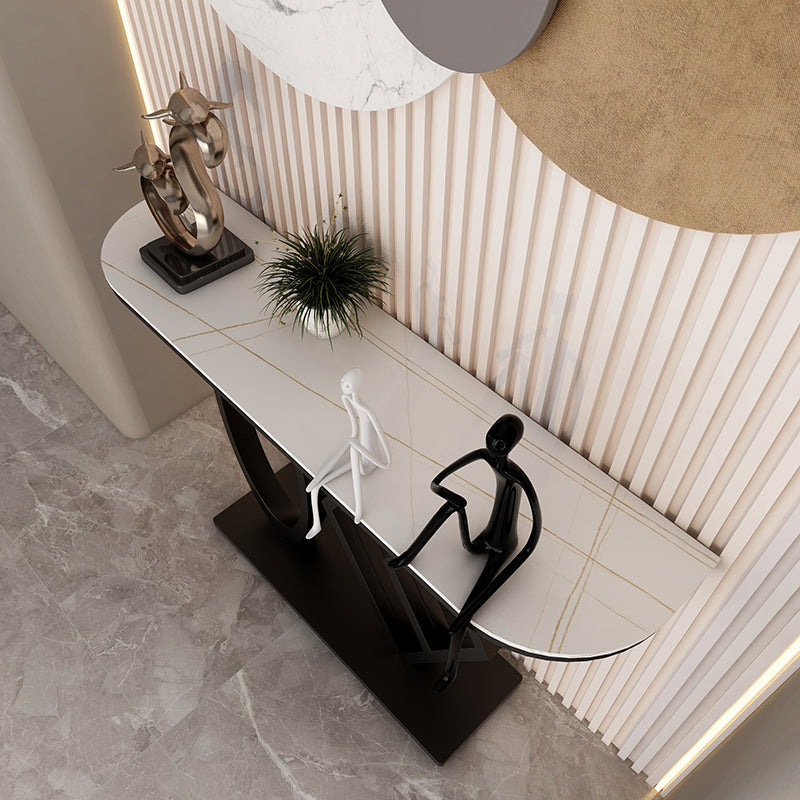 Tavolo accento console glam a metà luna