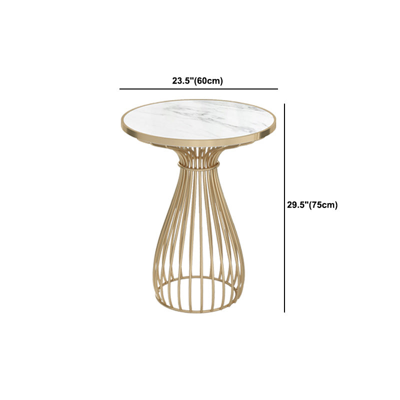 Mesa redonda de piedra para la mesa de comedor de lujo con base de metal