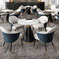 Metal Traditional Luxury Round Table Sintered Stone Top Indoor Table with Pedestal