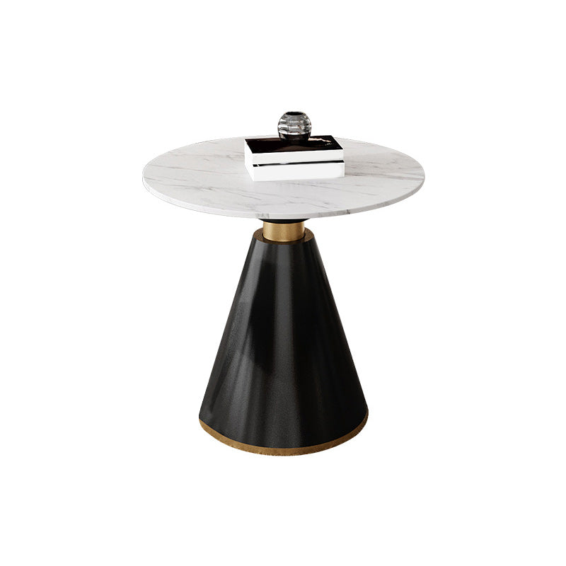 Metal Traditional Luxury Round Table Sintered Stone Top Indoor Table with Pedestal