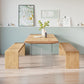 Pine Wood Top Dining Table Modern Solid Wood Table with Sled Base