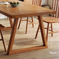 Industrial Pine Wood Kitchen Table for Restaurant Rectangle Table with Double Pedestal