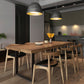 Modern Wood Top Dining Table Rectangle Solid Wood Table with Sled Base