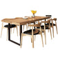 Modern Wood Top Dining Table Rectangle Solid Wood Table with Sled Base