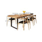 Modern Wood Top Dining Table Rectangle Solid Wood Table with Sled Base