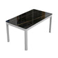 Metal Modern Rectangle Indoor Table Glass Top Table for Dining Room and Kitchen Clearhalo 'Dining Tables & Seating' 'Dining Tables' 'dining_table' 'furn' 'furn_dining_table' 'Furniture' 'Kitchen & Dining Furniture' 6129432