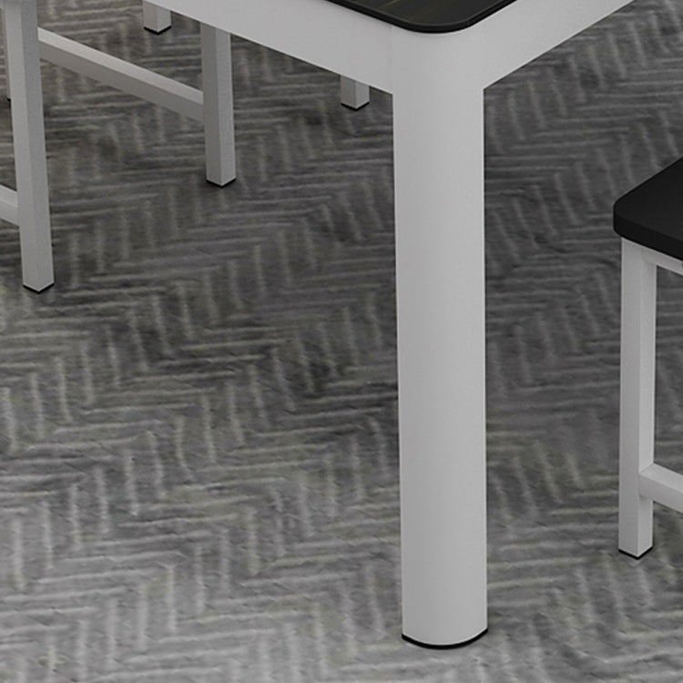 Metal Modern Rectangle Indoor Table Glass Top Table for Dining Room and Kitchen Clearhalo 'Dining Tables & Seating' 'Dining Tables' 'dining_table' 'furn' 'furn_dining_table' 'Furniture' 'Kitchen & Dining Furniture' 6129433
