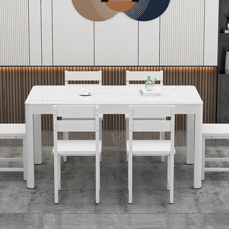 Metal Modern Rectangle Indoor Table Glass Top Table for Dining Room and Kitchen Clearhalo 'Dining Tables & Seating' 'Dining Tables' 'dining_table' 'furn' 'furn_dining_table' 'Furniture' 'Kitchen & Dining Furniture' 6129438