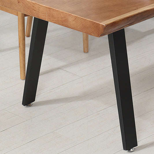 Mesa de comedor de madera sólida mesa rectangular moderna con 4 patas