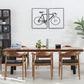 Mesa de comedor de madera sólida mesa rectangular moderna con 4 patas